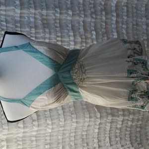 Lillie for Anthropologie halter with floral detail. Size 6. 100% cotton.